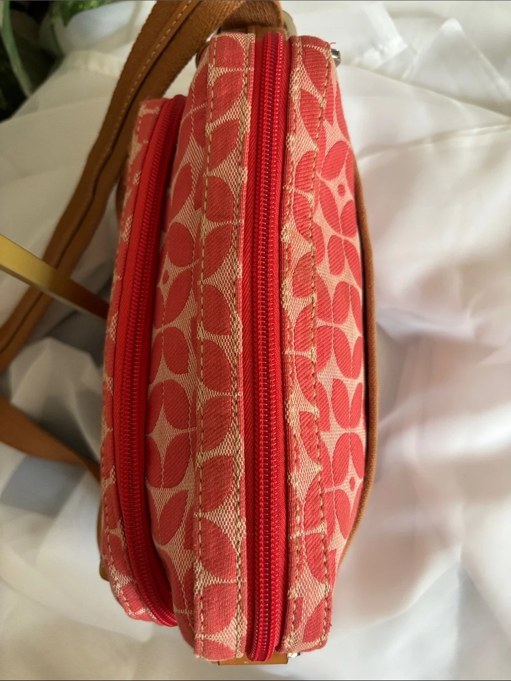 Vintage Fossil Signature Canvas Crossbody